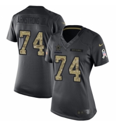 Women's Nike Dallas Cowboys #74 Dorance Armstrong Jr. Limited Black 2016 Salute to Service NFL Jersey