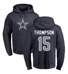 NFL Nike Dallas Cowboys #15 Deonte Thompson Navy Blue Name & Number Logo Pullover Hoodie