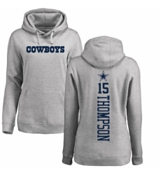NFL Women's Nike Dallas Cowboys #15 Deonte Thompson Ash Backer Pullover Hoodie