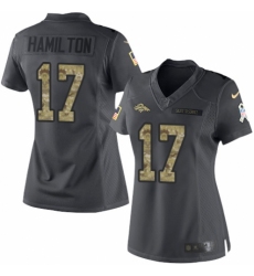 Women's Nike Denver Broncos #17 DaeSean Hamilton Limited Black 2016 Salute to Service NFL Jersey