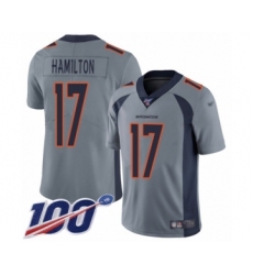 Youth Denver Broncos #17 DaeSean Hamilton Limited Silver Inverted Legend 100th Season Football Jersey