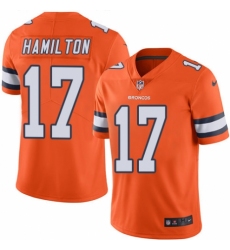 Youth Nike Denver Broncos #17 DaeSean Hamilton Limited Orange Rush Vapor Untouchable NFL Jersey