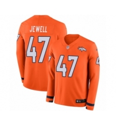 Men's Nike Denver Broncos #47 Josey Jewell Limited Orange Therma Long Sleeve NFL Jersey