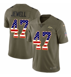 Youth Nike Denver Broncos #47 Josey Jewell Limited Olive/USA Flag 2017 Salute to Service NFL Jersey