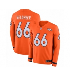 Youth Nike Denver Broncos #66 Jared Veldheer Limited Orange Therma Long Sleeve NFL Jersey