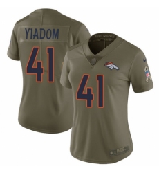 Women's Nike Denver Broncos #41 Isaac Yiadom Limited Olive 2017 Salute to Service NFL Jersey