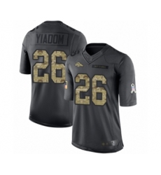 Youth Denver Broncos #26 Isaac Yiadom Limited Black 2016 Salute to Service Football Jersey