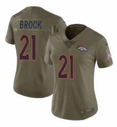 Women's Nike Denver Broncos #21 Tramaine Brock Limited Olive 2017 Salute to Service NFL Jersey