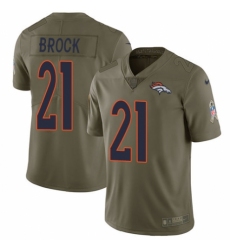 Youth Nike Denver Broncos #21 Tramaine Brock Limited Olive 2017 Salute to Service NFL Jersey
