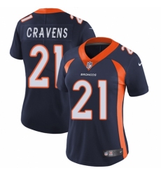 Women's Nike Denver Broncos #21 Su'a Cravens Navy Blue Alternate Vapor Untouchable Limited Player NFL Jersey