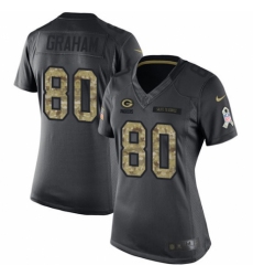 Women's Nike Green Bay Packers #80 Jimmy Graham Limited Black 2016 Salute to Service NFL Jersey