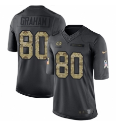 Youth Nike Green Bay Packers #80 Jimmy Graham Limited Black 2016 Salute to Service NFL Jersey