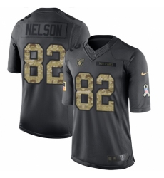 Youth Nike Oakland Raiders #82 Jordy Nelson Limited Black 2016 Salute to Service NFL Jersey