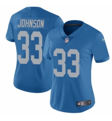 Women's Nike Detroit Lions #33 Kerryon Johnson Blue Alternate Vapor Untouchable Limited Player NFL Jersey