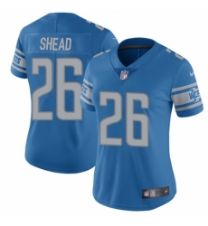 Women's Nike Detroit Lions #26 DeShawn Shead Blue Team Color Vapor Untouchable Elite Player NFL Jersey