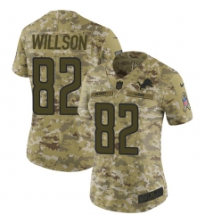 Women's Nike Detroit Lions #82 Luke Willson Limited Camo 2018 Salute to Service NFL Jersey