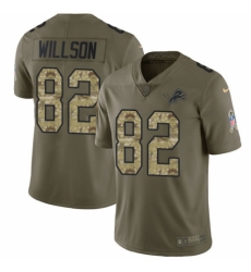 Youth Nike Detroit Lions #82 Luke Willson Limited Olive/Camo Salute to Service NFL Jersey