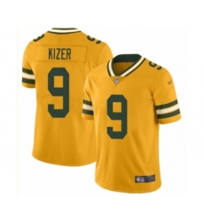 Men's Green Bay Packers #9 DeShone Kizer Limited Gold Inverted Legend Football Jersey