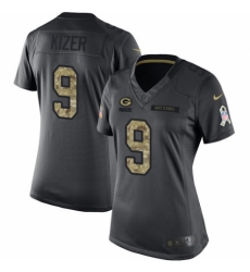 Women's Nike Green Bay Packers #9 DeShone Kizer Limited Black 2016 Salute to Service NFL Jersey