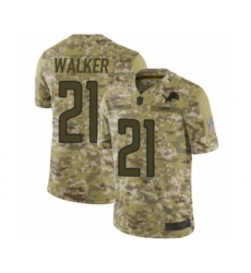 Youth Detroit Lions #21 Tracy Walker Limited Camo 2018 Salute to Service Football Jersey