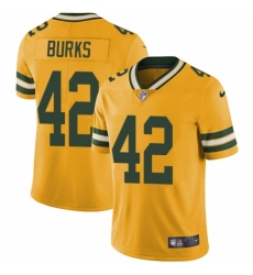 Men's Nike Green Bay Packers #42 Oren Burks Elite Gold Rush Vapor Untouchable NFL Jersey