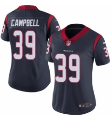 Women's Nike Houston Texans #39 Ibraheim Campbell Navy Blue Team Color Vapor Untouchable Limited Player NFL Jersey