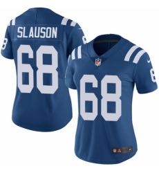 Women's Nike Indianapolis Colts #68 Matt Slauson White Vapor Untouchable Limited Player NFL Jersey