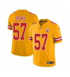 Youth Kansas City Chiefs #57 Breeland Speaks Limited Gold Inverted Legend Football Jersey
