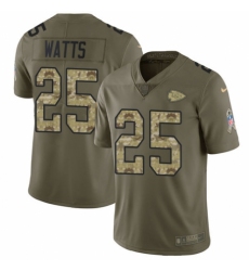 Men's Nike Kansas City Chiefs #25 Armani Watts Limited Olive/Camo 2017 Salute to Service NFL Jersey