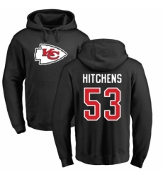 NFL Nike Kansas City Chiefs #53 Anthony Hitchens Black Name & Number Logo Pullover Hoodie