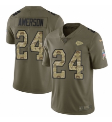 Men's Nike Kansas City Chiefs #24 David Amerson Limited Olive/Camo 2017 Salute to Service NFL Jersey