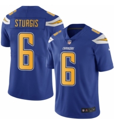 Men's Nike Los Angeles Chargers #6 Caleb Sturgis Limited Electric Blue Rush Vapor Untouchable NFL Jersey