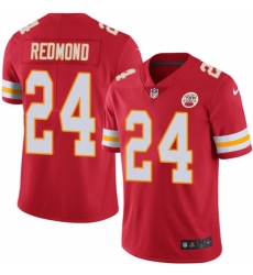 Men's Nike Kansas City Chiefs #24 Will Redmond Red Team Color Vapor Untouchable Limited Player NFL Jersey