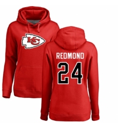 NFL Women's Nike Kansas City Chiefs #24 Will Redmond Red Name & Number Logo Pullover Hoodie