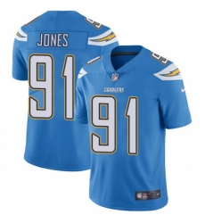 Men's Nike Los Angeles Chargers #91 Justin Jones Electric Blue Alternate Vapor Untouchable Limited Player NFL Jersey