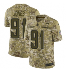 Men's Nike Los Angeles Chargers #91 Justin Jones Limited Camo 2018 Salute to Service NFL Jersey