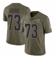 Men's Nike Los Angeles Rams #73 Cornelius Lucas Limited Olive 2017 Salute to Service NFL Jersey