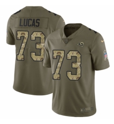 Youth Nike Los Angeles Rams #73 Cornelius Lucas Limited Olive/Camo 2017 Salute to Service NFL Jersey