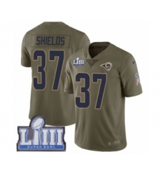 Men's Nike Los Angeles Rams #37 Sam Shields Limited Olive 2017 Salute to Service Super Bowl LIII Bound NFL Jersey
