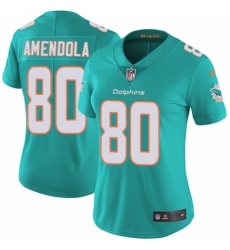 Women's Nike Miami Dolphins #80 Danny Amendola Aqua Green Team Color Vapor Untouchable Limited Player NFL Jersey