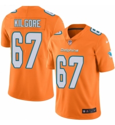 Youth Nike Miami Dolphins #67 Daniel Kilgore Limited Orange Rush Vapor Untouchable NFL Jersey