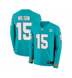 Men's Nike Miami Dolphins #15 Albert Wilson Limited Aqua Therma Long Sleeve NFL Jersey
