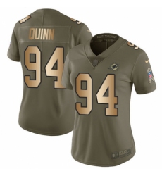 Women's Nike Miami Dolphins #94 Robert Quinn Limited Olive/Gold 2017 Salute to Service NFL Jersey