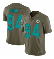 Youth Nike Miami Dolphins #94 Robert Quinn Limited Olive 2017 Salute to Service NFL Jersey