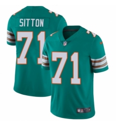 Men's Nike Miami Dolphins #71 Josh Sitton Aqua Green Alternate Vapor Untouchable Limited Player NFL Jersey