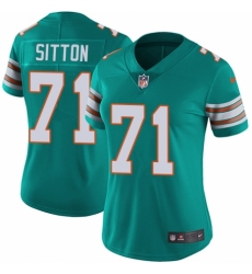 Women's Nike Miami Dolphins #71 Josh Sitton Aqua Green Alternate Vapor Untouchable Limited Player NFL Jersey
