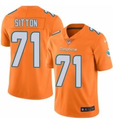 Youth Nike Miami Dolphins #71 Josh Sitton Limited Orange Rush Vapor Untouchable NFL Jersey