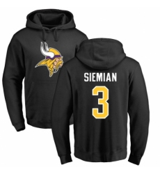 NFL Nike Minnesota Vikings #3 Trevor Siemian Black Name & Number Logo Pullover Hoodie