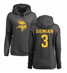 NFL Women's Nike Minnesota Vikings #3 Trevor Siemian Ash One Color Pullover Hoodie