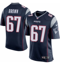 Men's Nike New England Patriots #67 Trent Brown Game Navy Blue Team Color NFL Jersey